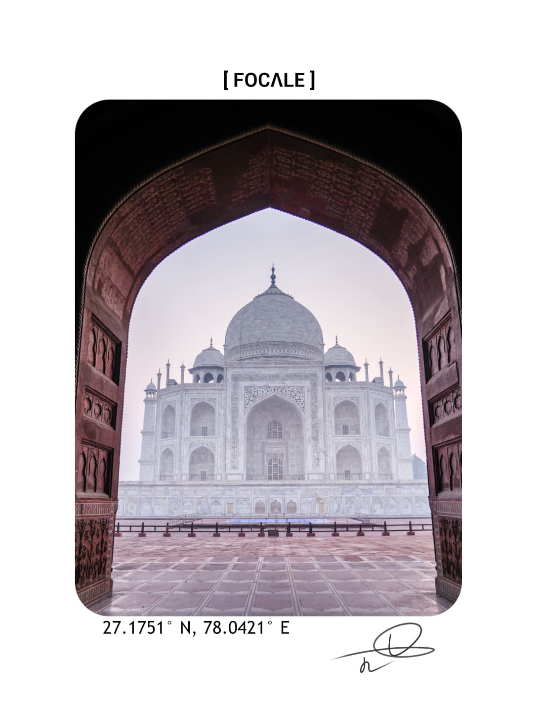 Zoom sur l'impression de la photographie du Taj Mahal au dos du t-shirt